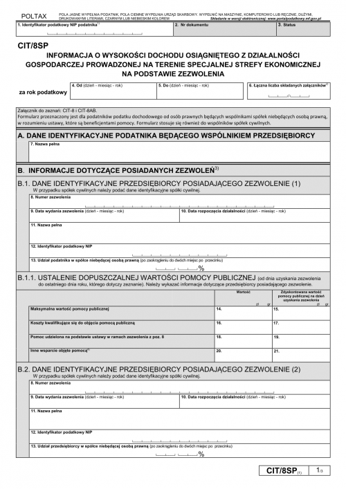 CIT/8SP (1) (archiwalny) Informacja o wysokości dochodu osiągniętego z...