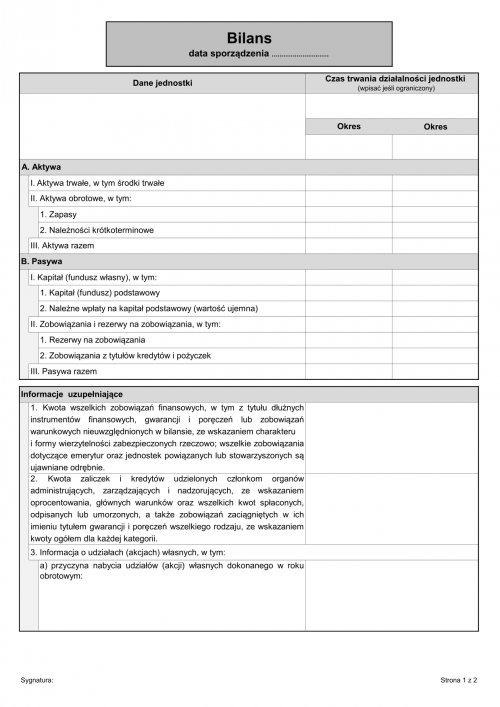 Bil-Mikro (archiwalny) Bilans - jednostki mikro